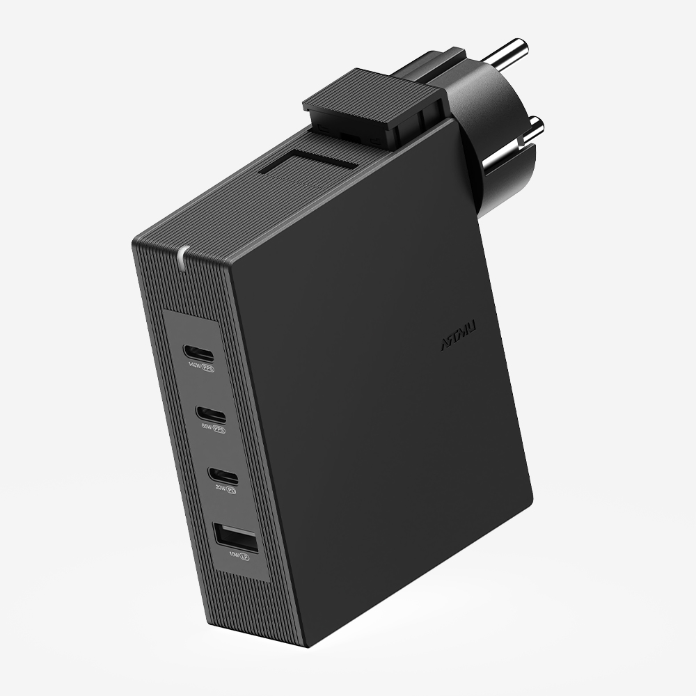 PD3.1 140W 여행용 접지 멀티 초고속충전기 GT310 블랙 - 상품 이미지