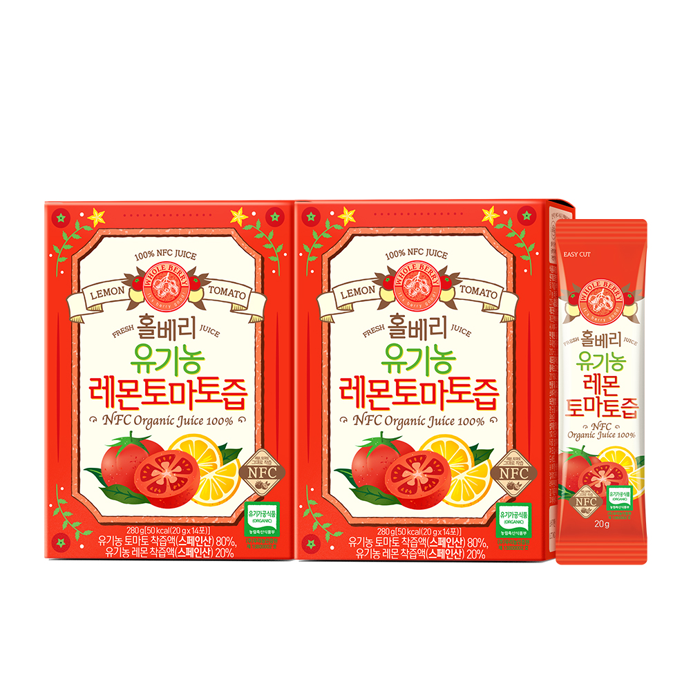 홀베리 유기농 레몬토마토즙 280g 14포, 2개 - 상세 이미지 2
