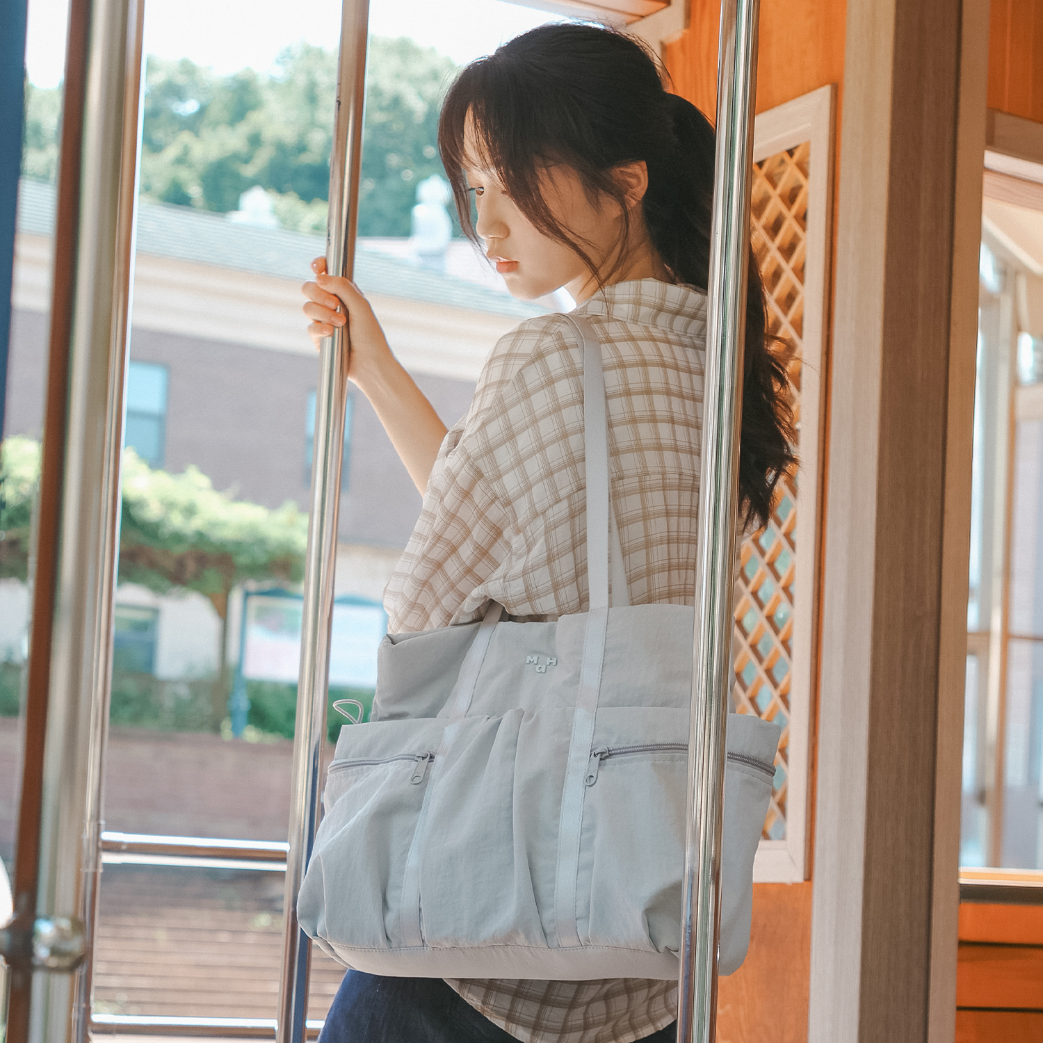 [슈퍼적립] 마흐 시로 퍼프 토트백 가벼운 데일리 보부상 여행용 보조가방 숄더백 - 상세 이미지 4