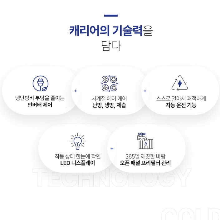 캐리어 1등급 인버터 냉난방 벽걸이에어컨 11평형 사무실 냉방기 온풍기 ARQ11VA - 상세 이미지 5