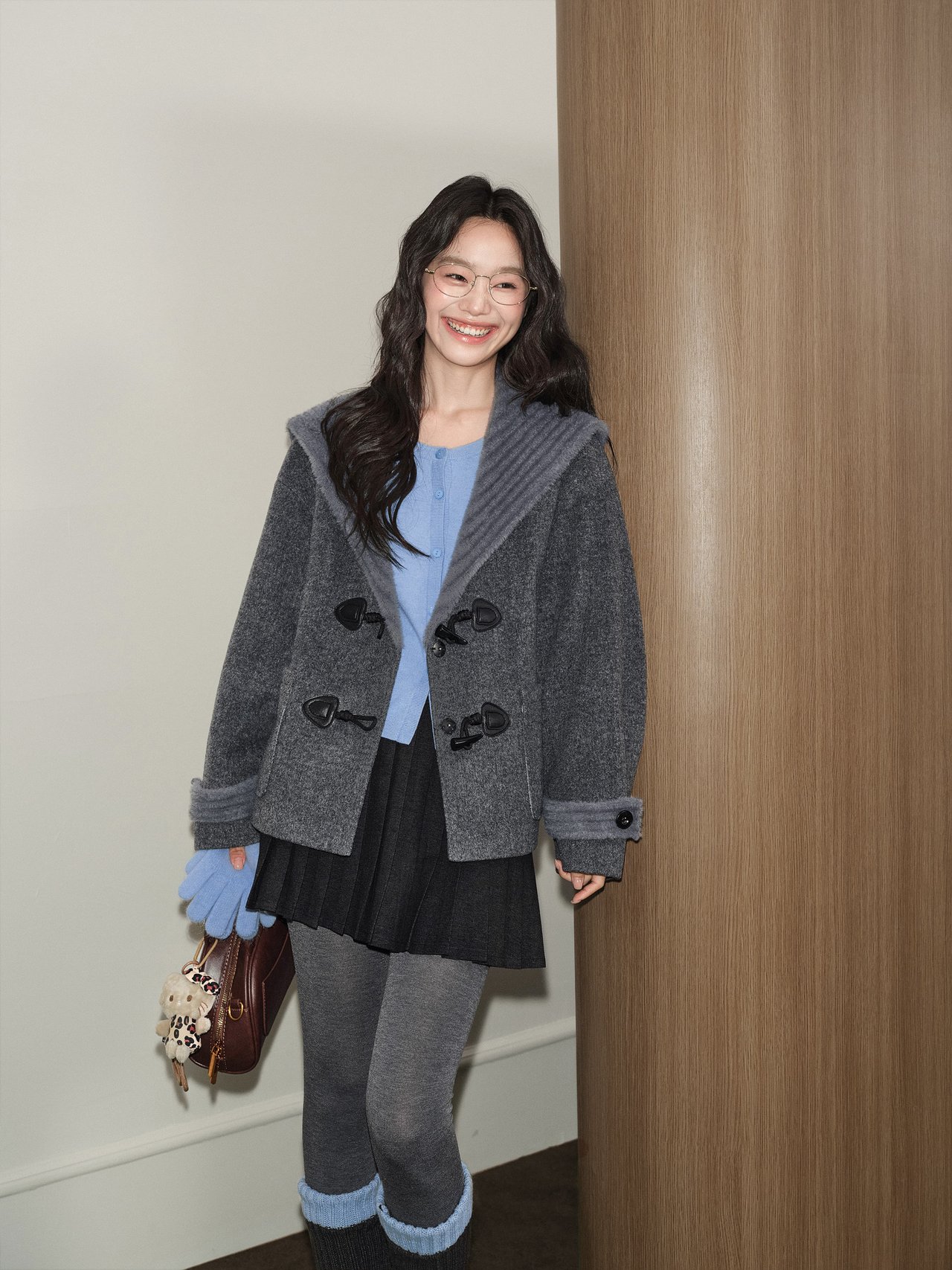 쿠오세 KUOSE 여성 숄 스타일 케이프 코트 이미지 6