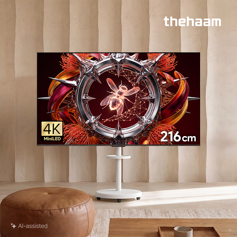 더함 스마트 구글 티비 MiniLED 288Hz 216cm(85인치), 이동식 스탠드