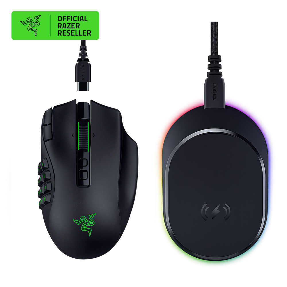 레이저코리아 나가 V3 Pro 무선 게이밍 마우스 + Mouse Dock Pro 충전독 - 상품 이미지