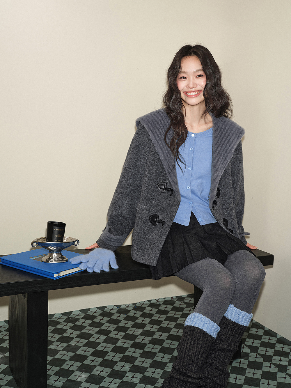 쿠오세 KUOSE 여성 숄 스타일 케이프 코트 - 상세 이미지 3