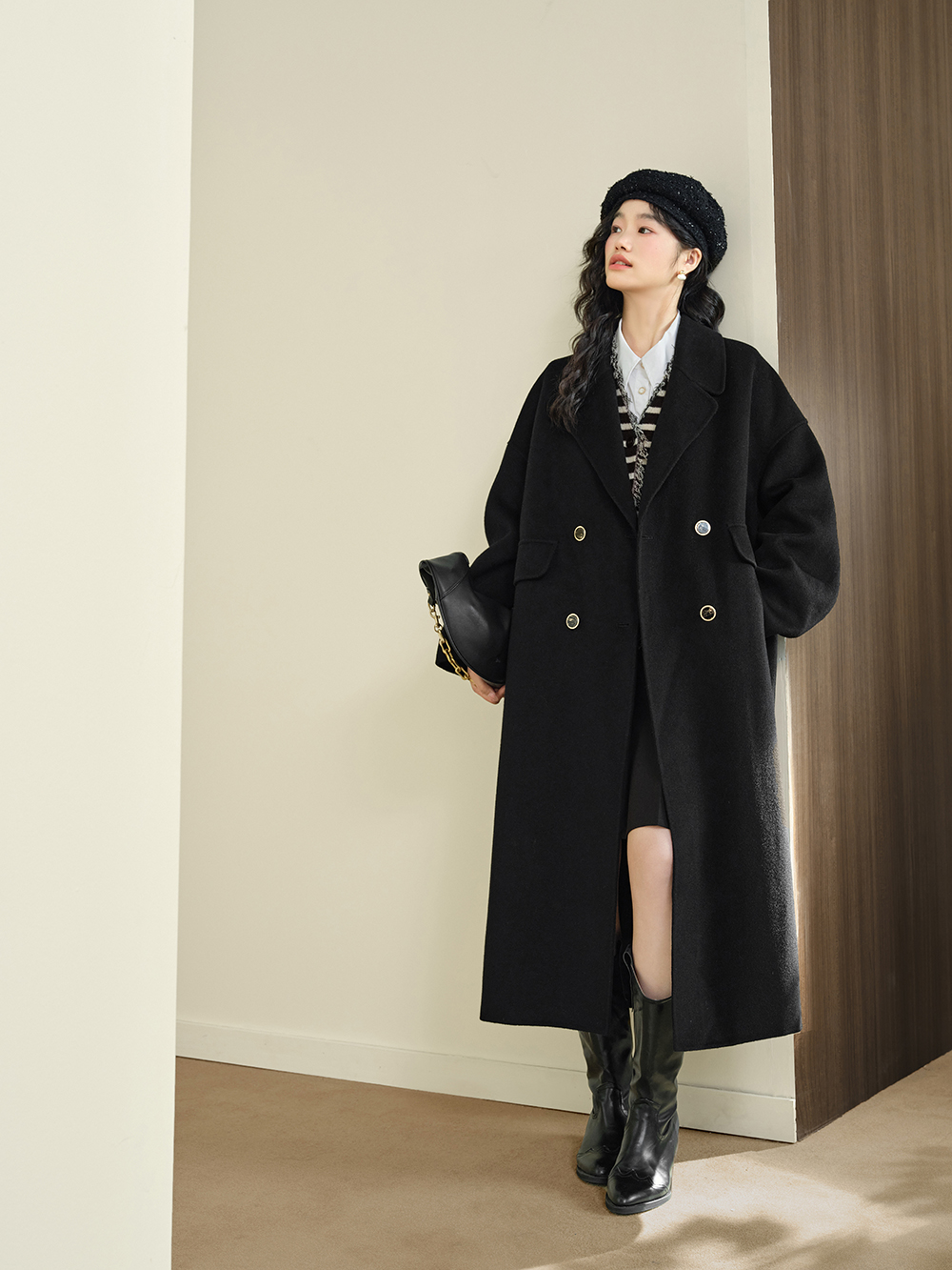 쿠오세 KUOSE 울 여성롱 코트 - 상세 이미지 3