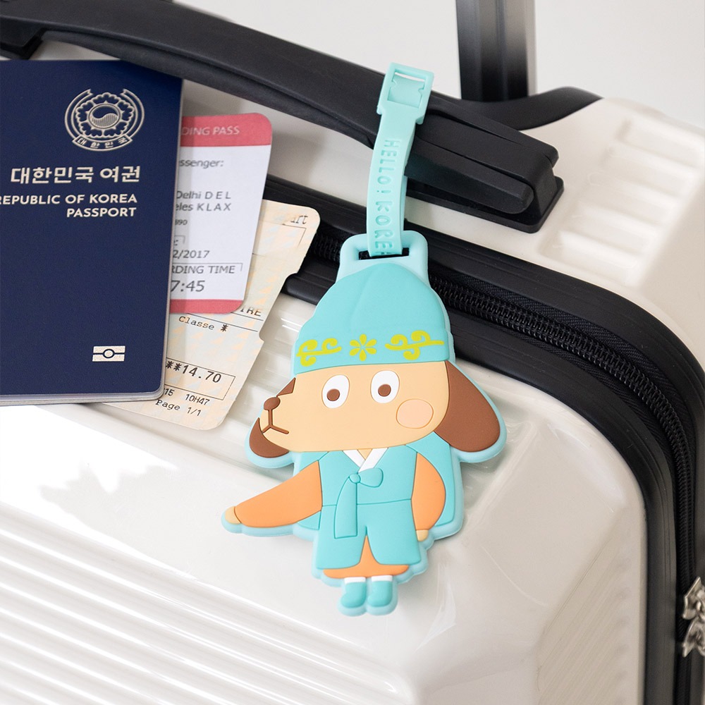 한복 네임택 귀여운 실리콘 이름표 캐리어 러기지택 Hello Korea 외국인 선물 이미지 7