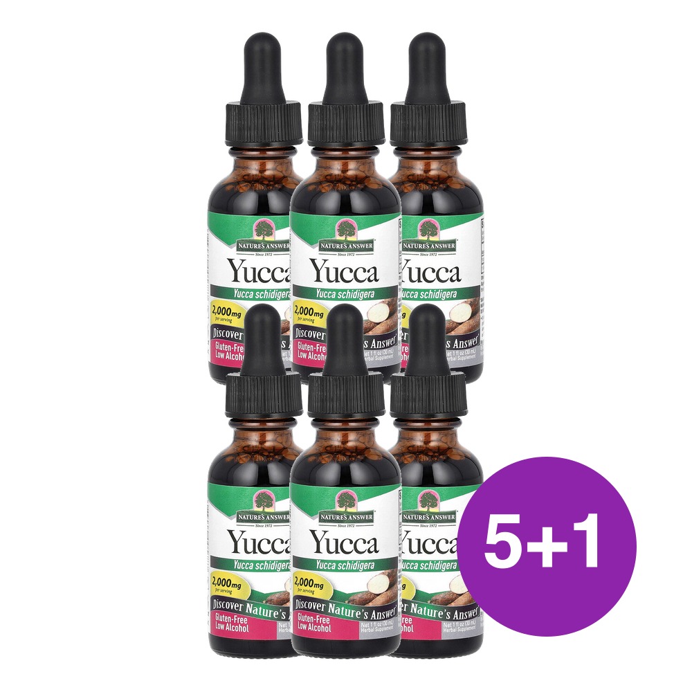 네이쳐스앤서 유카 알코올 추출물 2000mg 30ml, 6개 - 상품 이미지