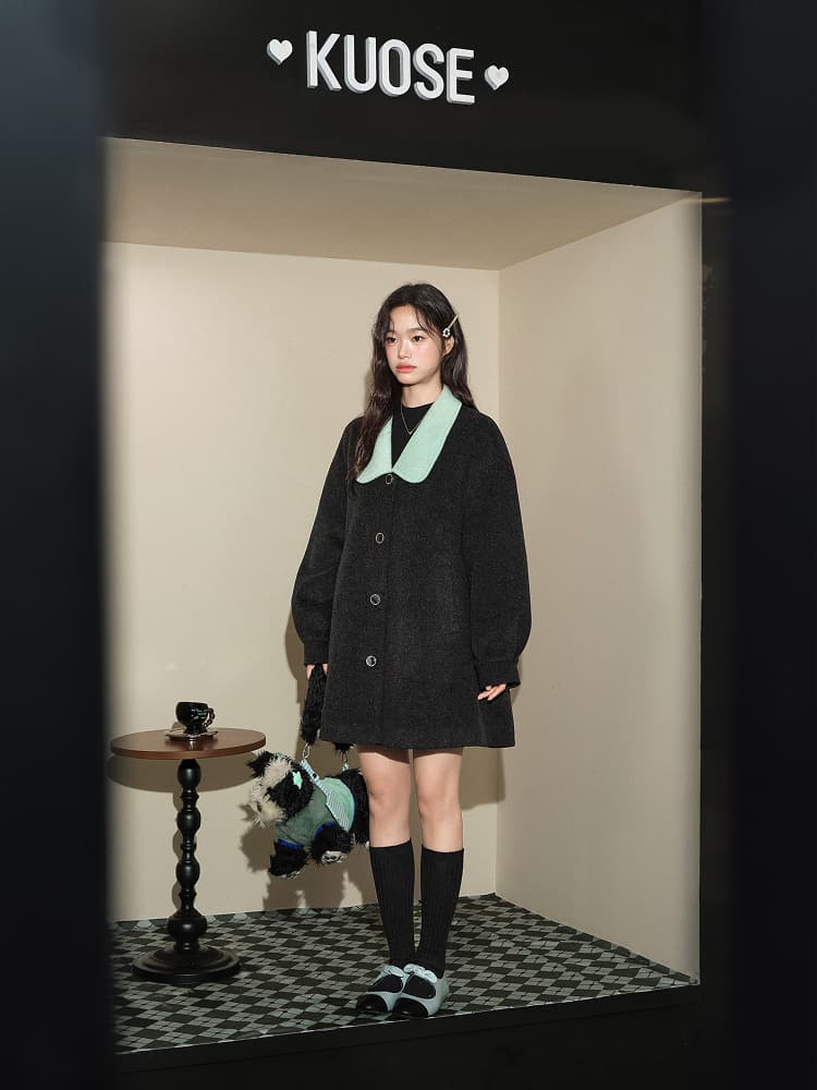쿠오세 KUOSE 중장기장 여성 모직코트 이미지 8