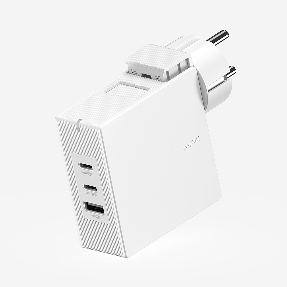 USB PD 100W 여행용 접지 멀티 초고속충전기 GT110 화이트 - 상품 이미지