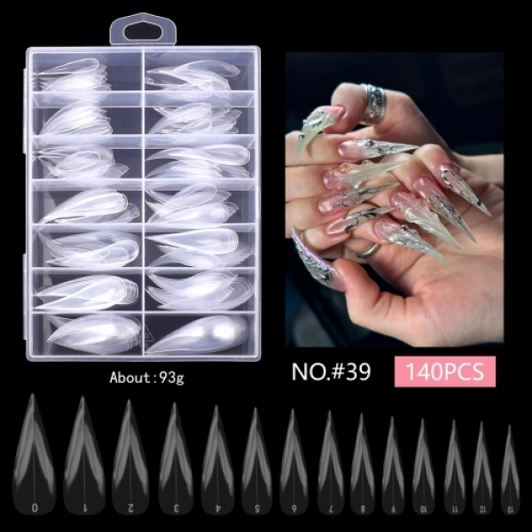 독수리 고양이 발톱 핑거 네일팁 세트 140pcs (숏,롱) 2종 (선택) - 상세 이미지 3
