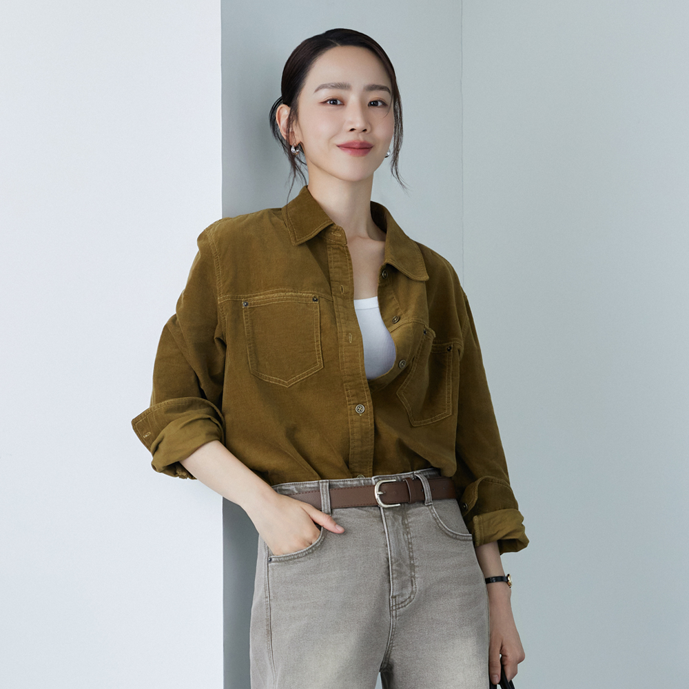 더엣지 [2종세트] 26FW 루즈핏 코듀로이 셔츠 - 상품 이미지