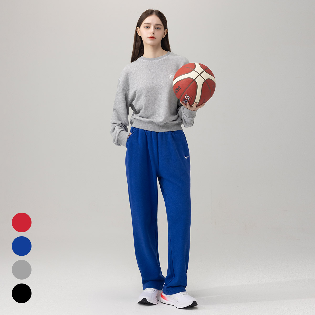 에버라스트 여성 미니쭈리 런닝복 세트 맨투맨+일자팬츠 상품 이미지
