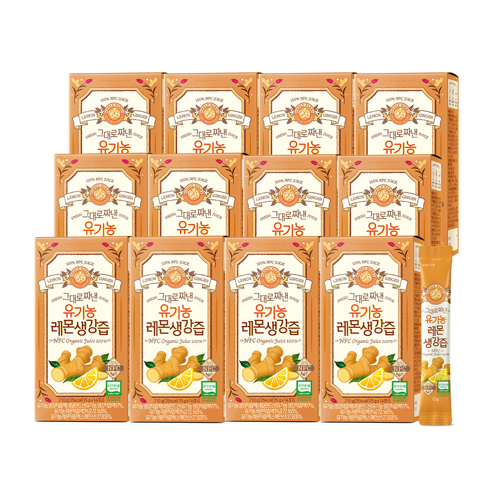 홀베리 그대로 짜낸 유기농 레몬생강즙 15g 14포, 12개