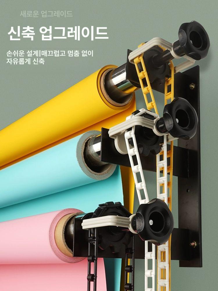 촬영 배경지 전동 롤러 시스템 스튜디오 배경 거치대 3 4m + 4x3 m 플록 벨벳 - 상세 이미지 2