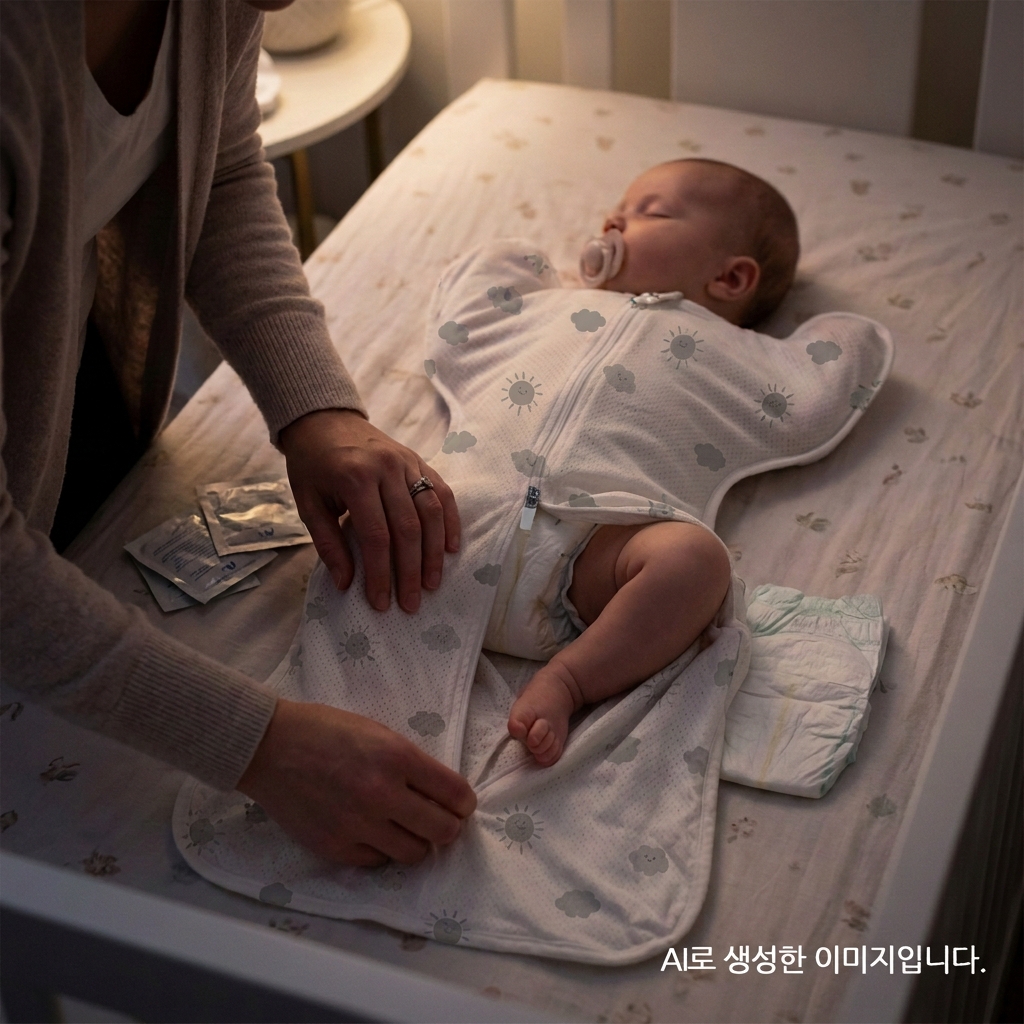리틀그립 여름 메쉬 더블 지퍼 스와들 속싸개 하늘, FREE 이미지 7