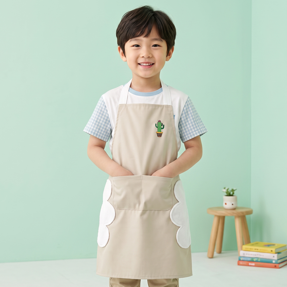 아동 앞치마 어린이 미술 주니어 요리 아이 포켓 여아 남아 초등 학생 여자 남자 놀이 방수 - 상세 이미지 2