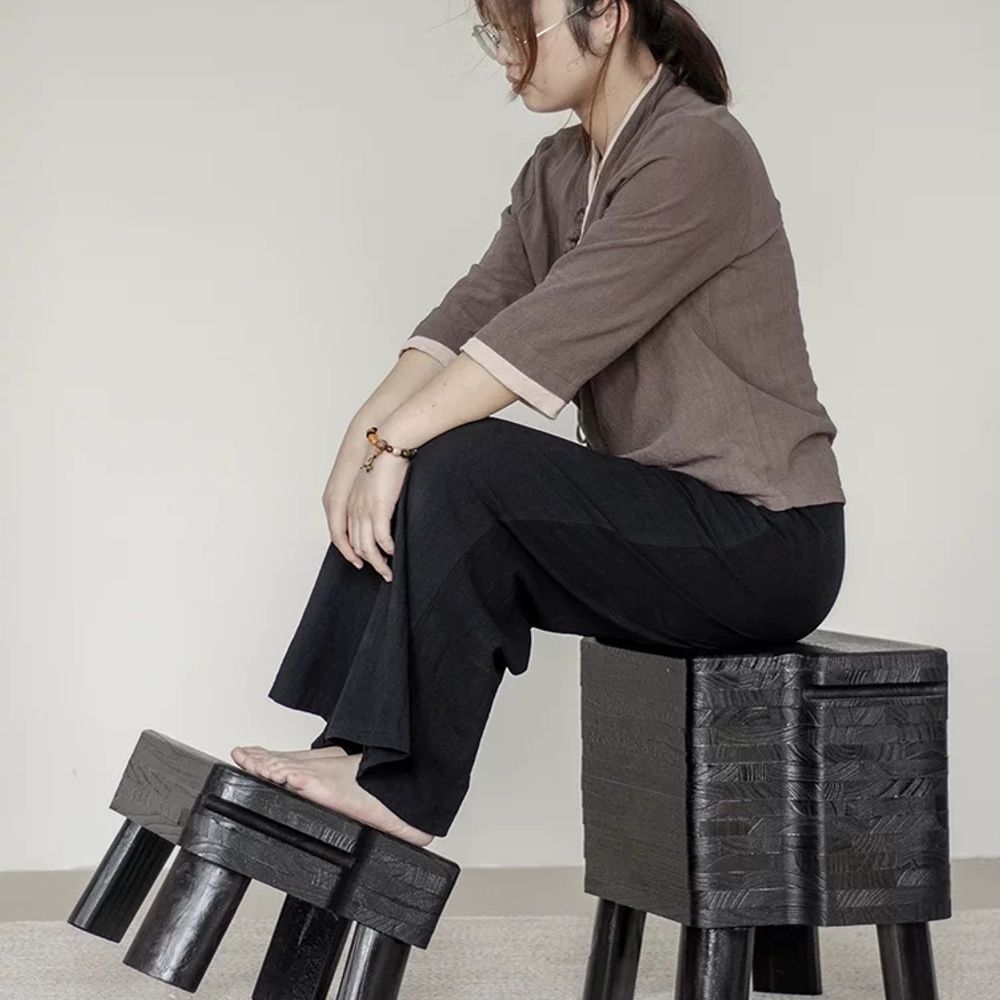 현관 원목 낮은 스툴 수납의자 기본형 - 상세 이미지 2