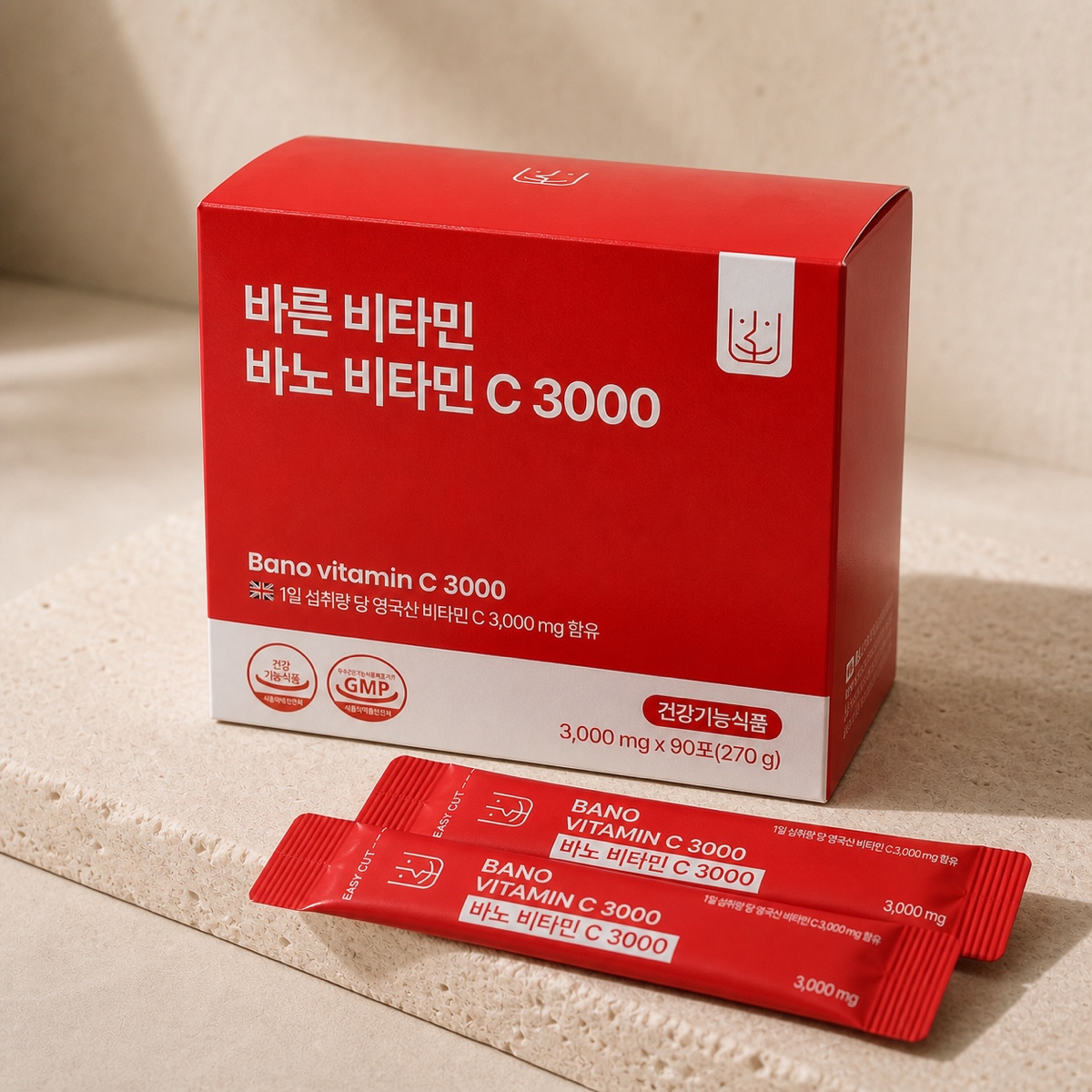[영국산 원료] 바노 비타민C 3000mg 영국산 비타민C 스틱 90포, 3개 - 상세 이미지 2
