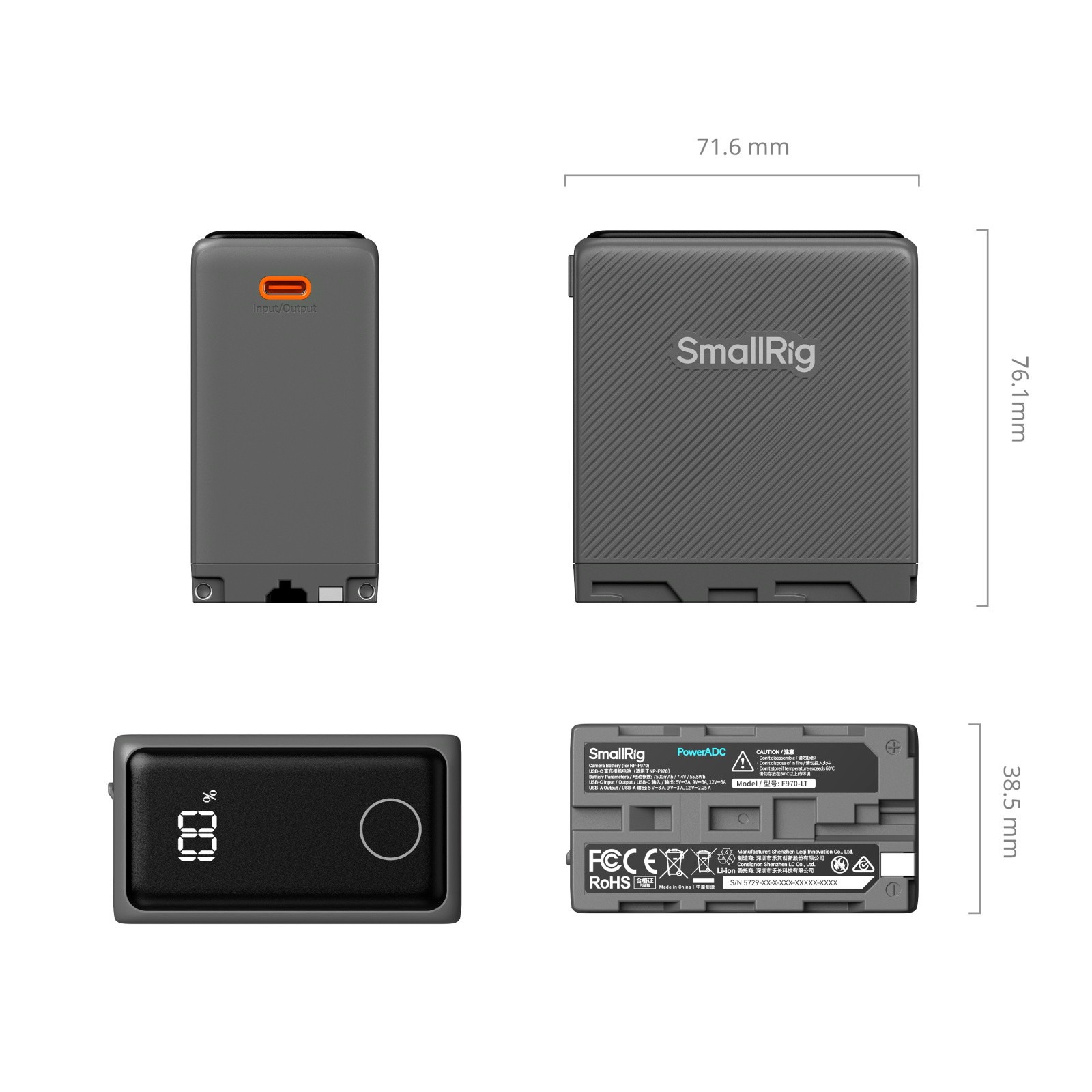 스몰리그 NP-F970 USB 충전 카메라 배터리 5729 - 상세 이미지 4