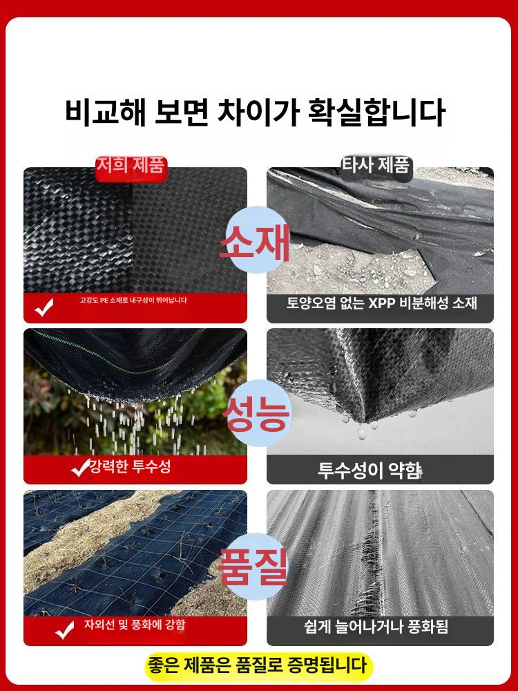 제초매트 잡초방지 원예용 고밀도 통기성 텃밭 농막 조경 바닥 덮개 0.6mx0.6m - 상세 이미지 3