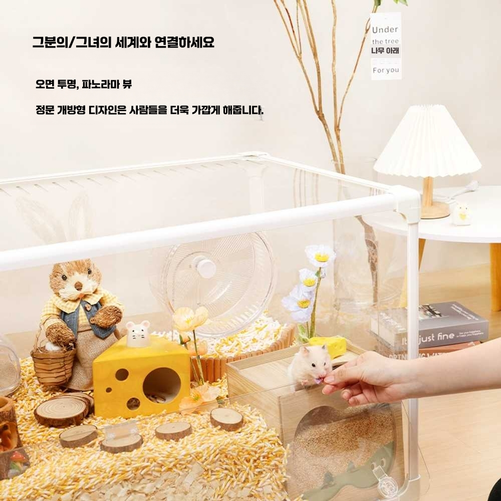 햄스터리빙박스 고슴도치 대형 놀이터 하우스 아크릴 80cm - 상세 이미지 3