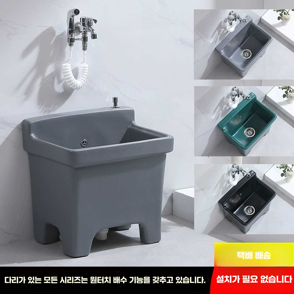 걸레싱크대 학교 이동식 세정대 빨기 마대 업소용 T2그레이-41X31X39 - 상세 이미지 4