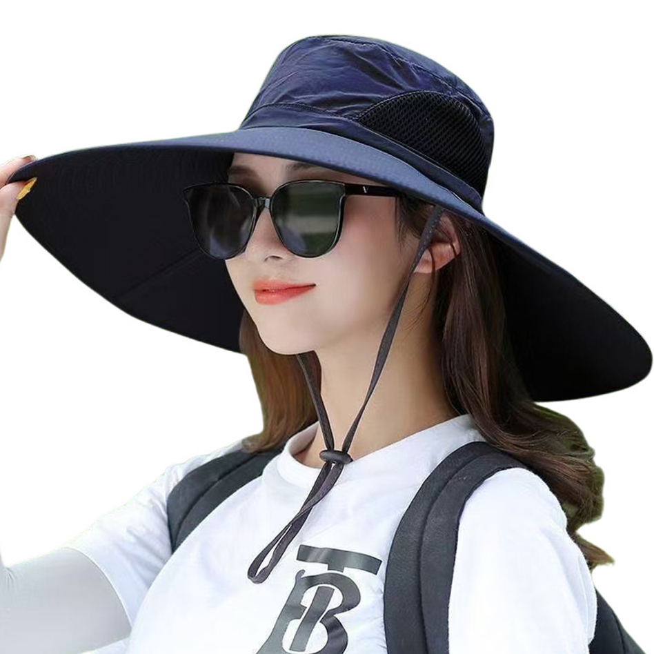 햇빛 가리개 모자 차단 창 넚은 자외선 차단 와이드 챙이 큰 농사 선캡 - 상품 이미지