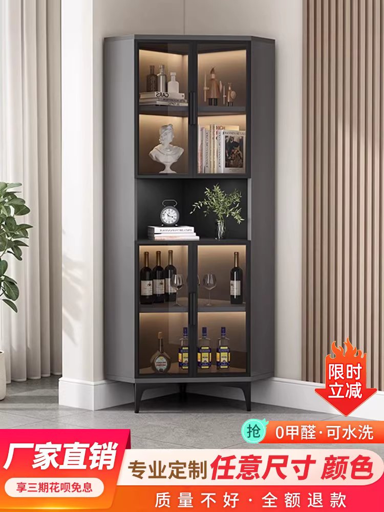모던 코너 수납장 틈새 와인 진열장 거실 가구 장식장 3단 50 - 상세 이미지 2