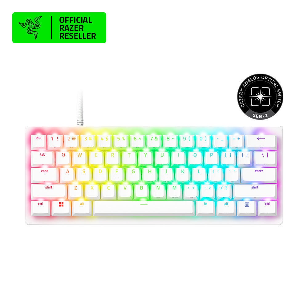 레이저코리아 Huntsman V3 Pro Mini 게이밍 키보드 화이트 US - 상품 이미지