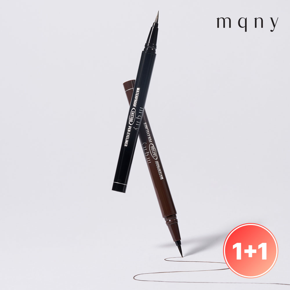 [1+1] 맥퀸뉴욕 워터프루프 타투 펜 아이라이너 0.5g 2종 /리퀴드 라이너 눈화장 점막아이라이너 붓펜 - 상품 이미지