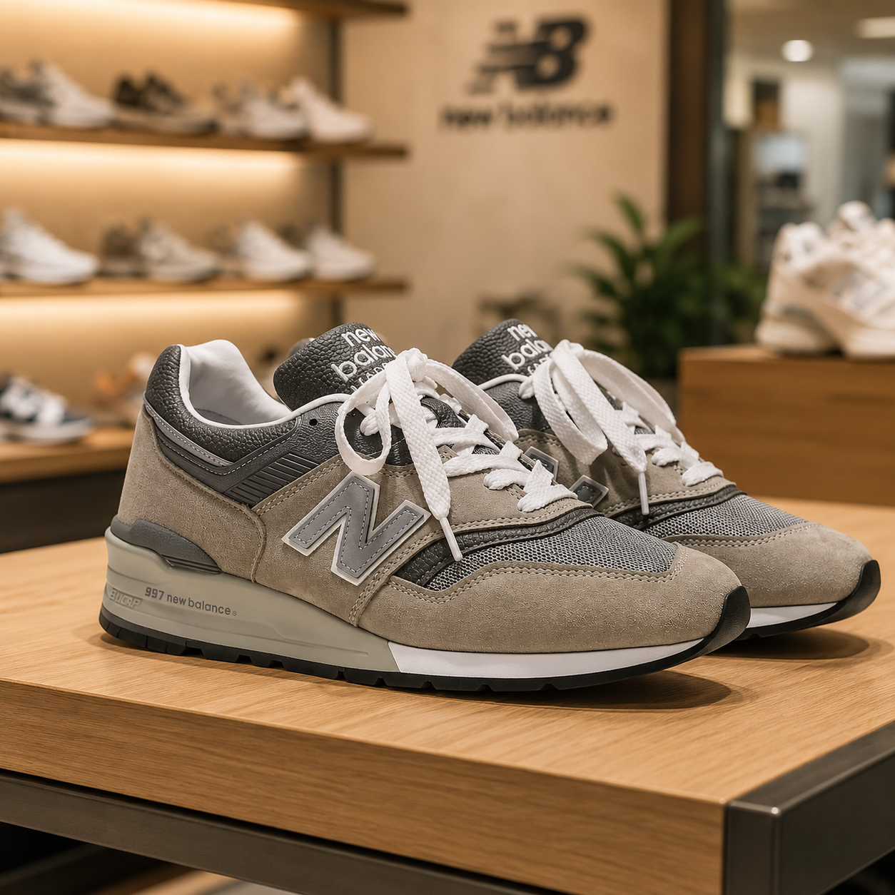 뉴발란스 997 MADE IN USA 코어 스웨이드 스니커즈 U997GY 그레이, 235 - 상품 이미지