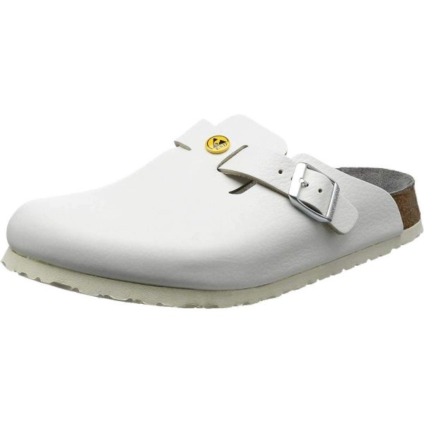 버켄스탁 보스턴 화이트 정전기 방지 천연 가죽 61378 708709 25.0–25.5cm - 메인 이미지