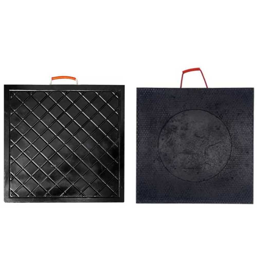 유압받침대 안전 발판 고무판 패드 스카이차 화물차 300x300x30mm - 상품 이미지