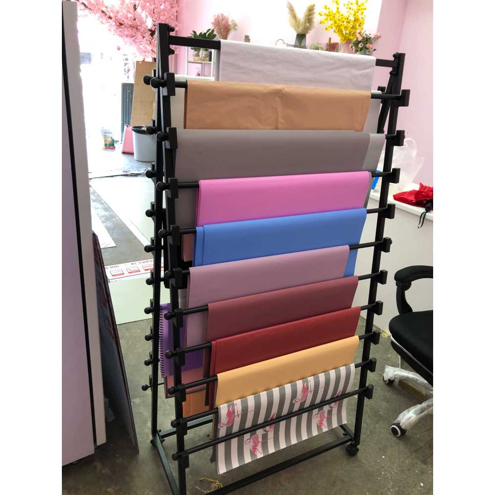 롤거치대 포장지 시트지 벽지 디스플레이 걸이대 행거 (단면) 70x40x120cm - 상세 이미지 3