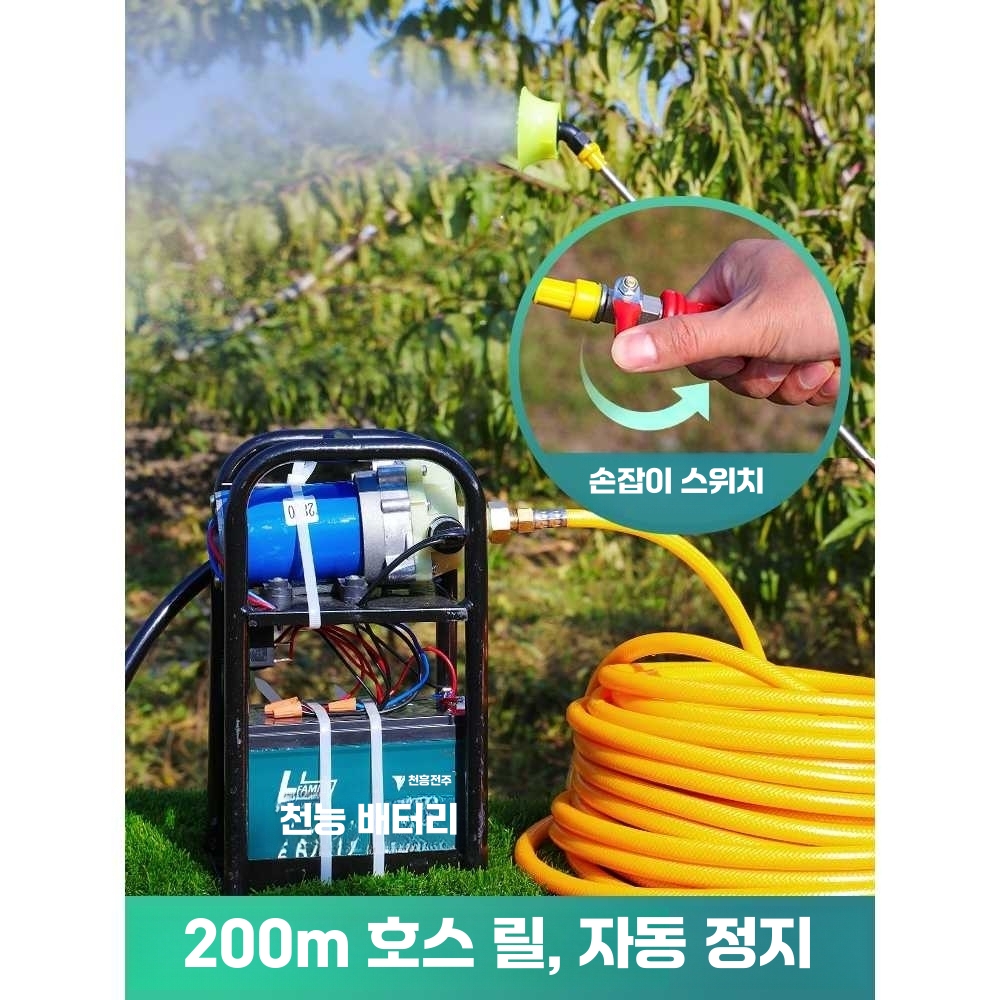 엔진 양수기 고출력 농약 수영장 지하수 정원 배수 (48V-60V) 자동차용 + 5m 호스 - 상세 이미지 4