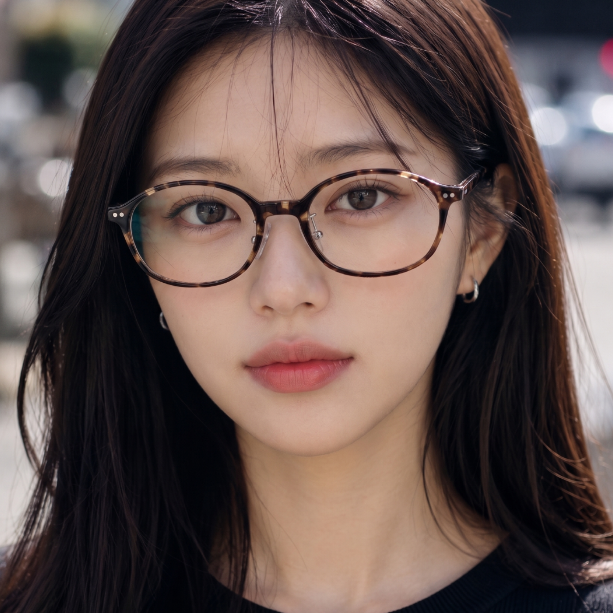빈티지 오벌형 긱시크 뿔테안경 코받침 있는 타원형 남자 여자 안경테 이미지 6