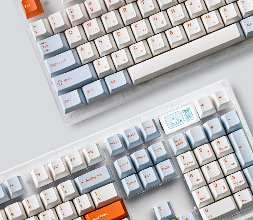 스웨그키 트랜지션106 스크린 기계식키보드 Transition106 8K 투명/살몬, 화이트피치축 - 상세 이미지 2