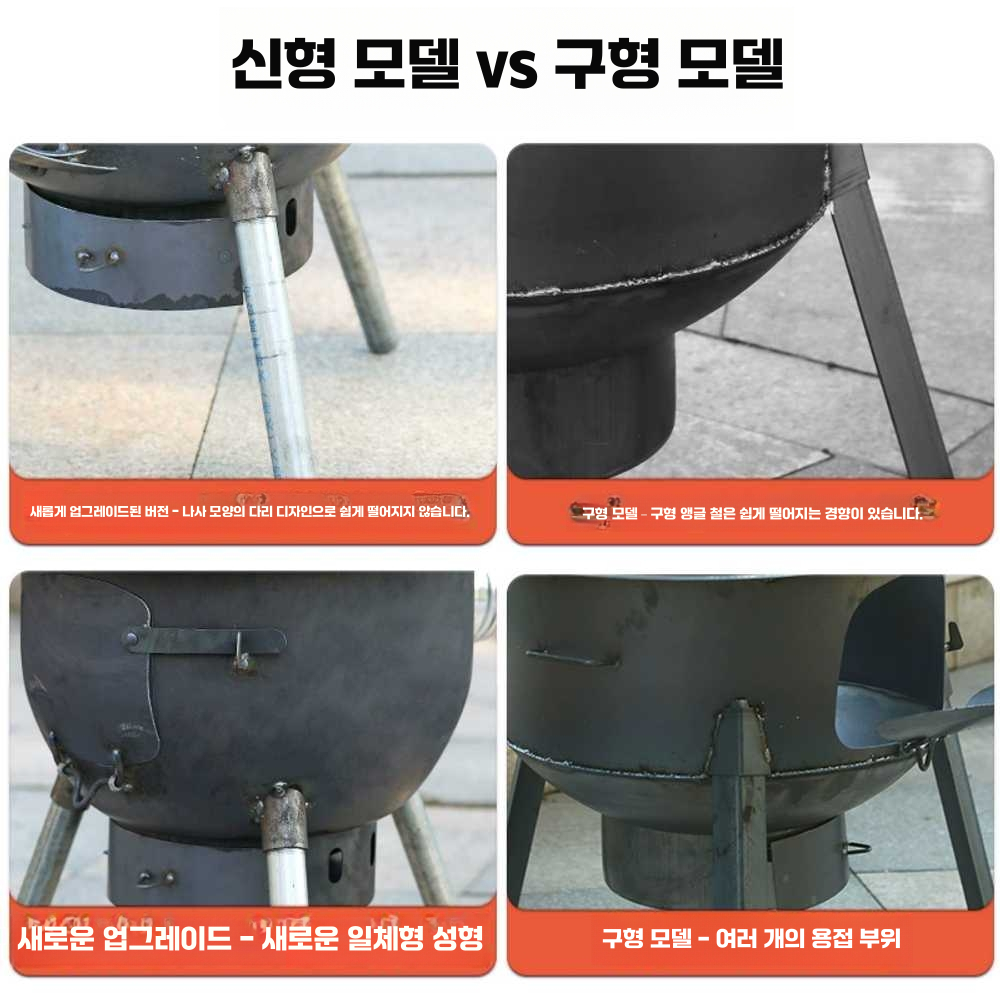 드럼통화덕 펜션 숯불 시골 글램핑 시골 그릴 바베큐 35cm모델 - 상세 이미지 3