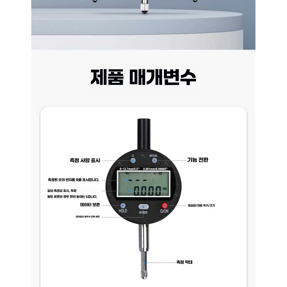 곡률 측정기 곡물 반경 디지털 구멍 커브 각도 눈금자 단일상품 이미지 8
