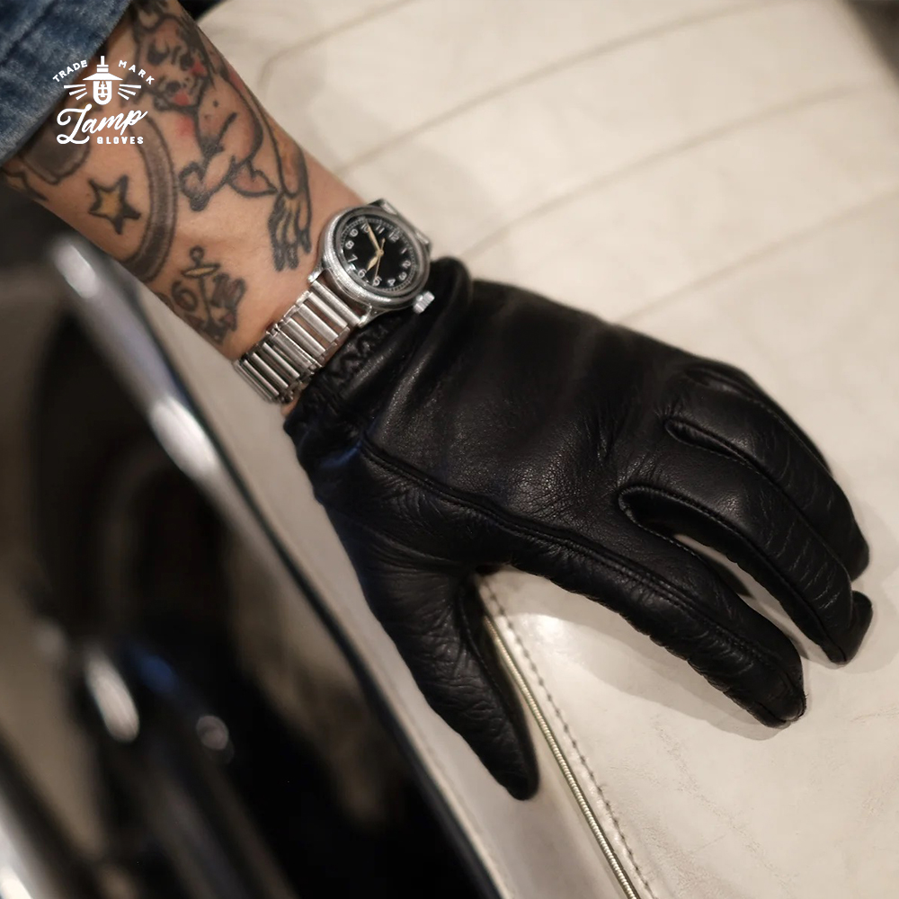 Lamp Gloves 램프 글러브 쇼티 블랙 소가죽 일본 프리미엄 수제 범용 장갑 - 상세 이미지 3