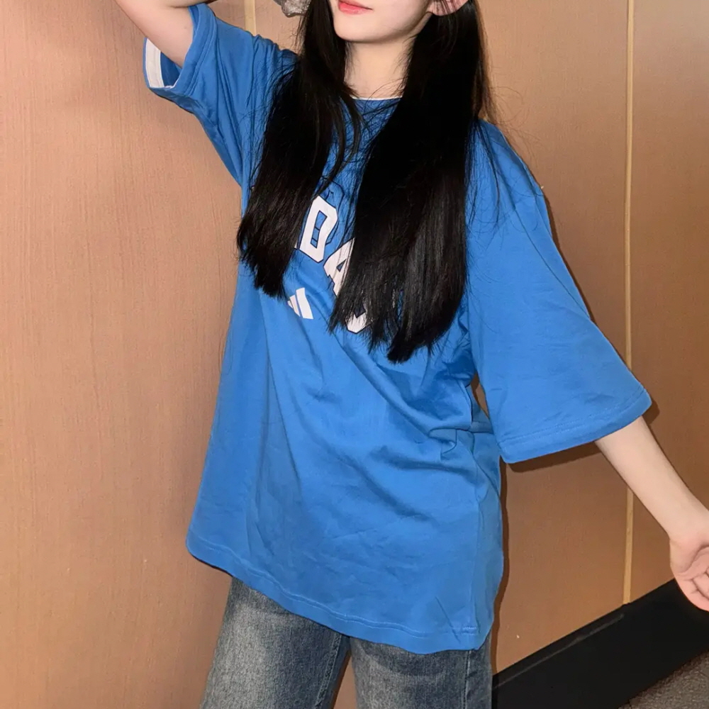 아디다스 투인원 컴포터블 남녀공용 반팔 티셔츠 블루 KX0516 - 상세 이미지 3