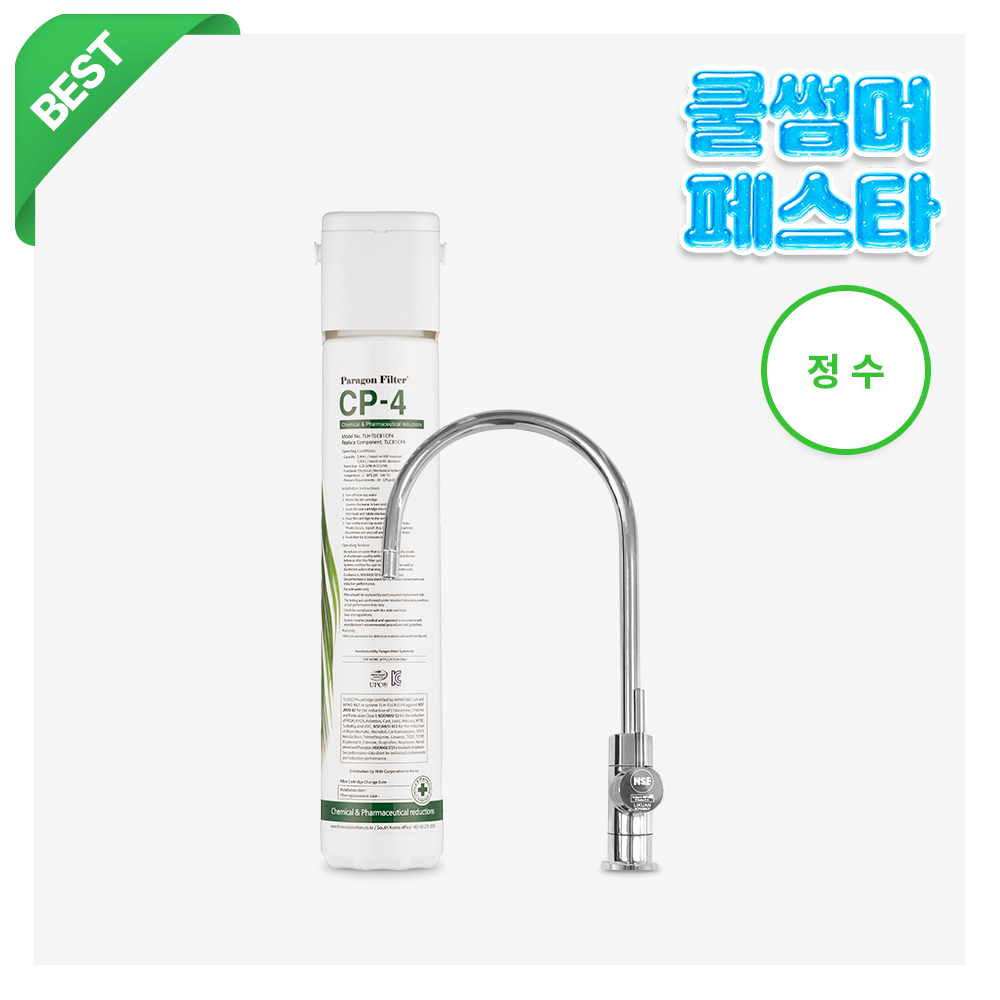 파라곤필터 CP4 언더싱크 싱크대 미니정수기 필터 (1년 교체)