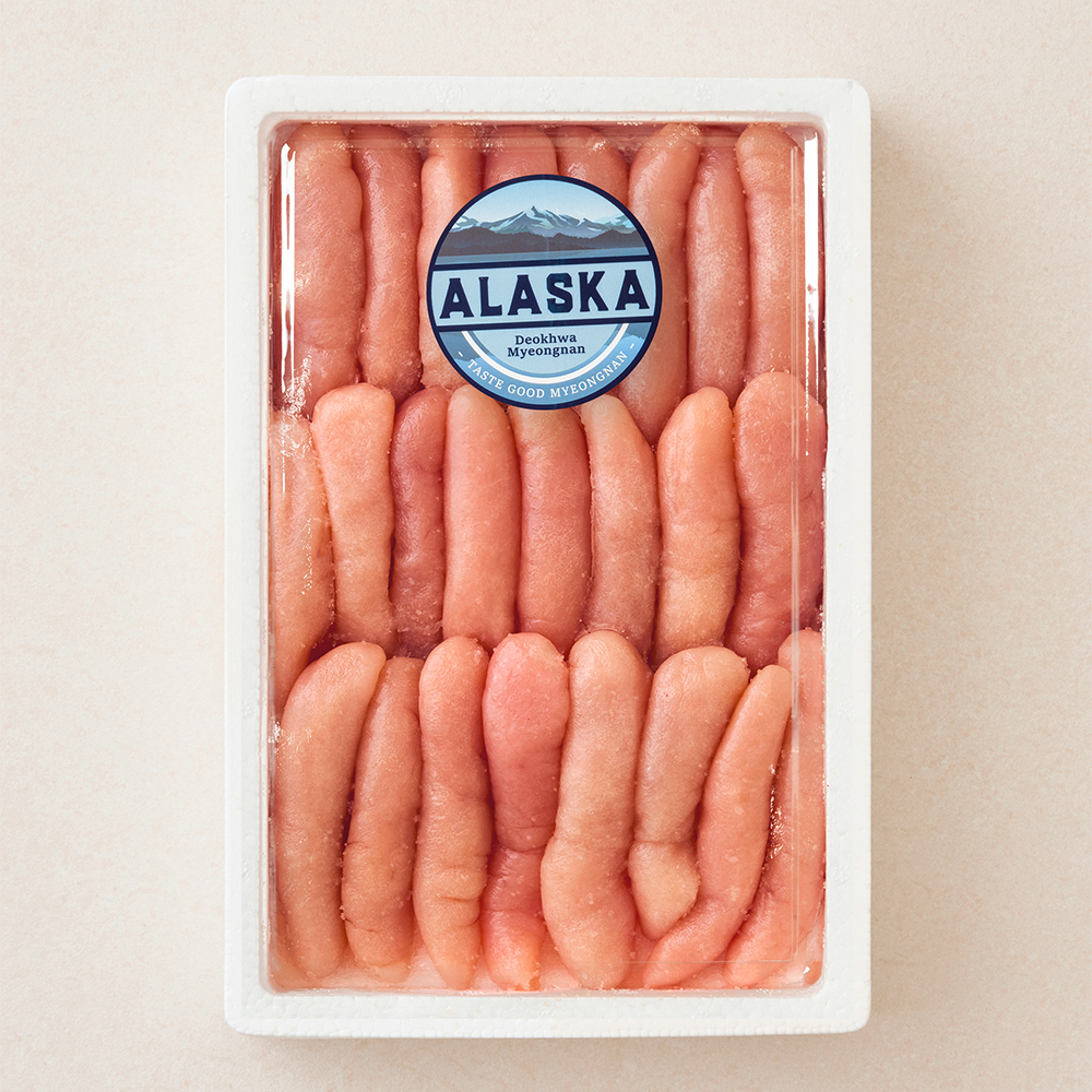 부산 덕화명란 대용량 백명란S 1kg 알래스카산 (업소용 벌크 저염 무색소 요리용 미국) - 메인 이미지
