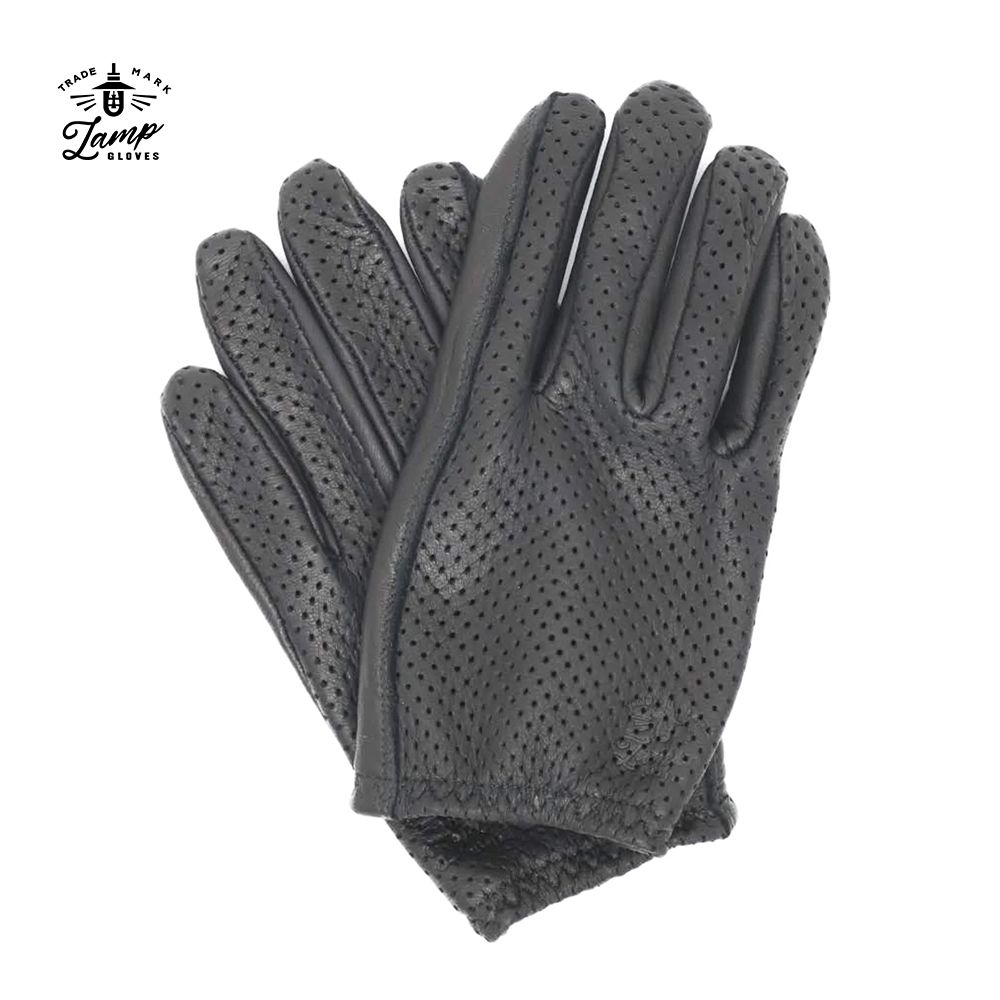 Lamp Gloves 램프 글러브 펀칭 쇼티 블랙 사슴가죽 일본 프리미엄 수제 범용 장갑 - 상품 이미지