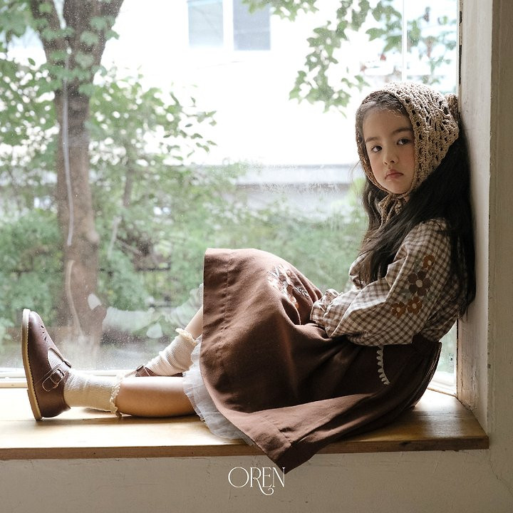 오렌 26가을 마농 체크 블라우스 여아 유아 키즈 자수 블라우스 - 상세 이미지 5
