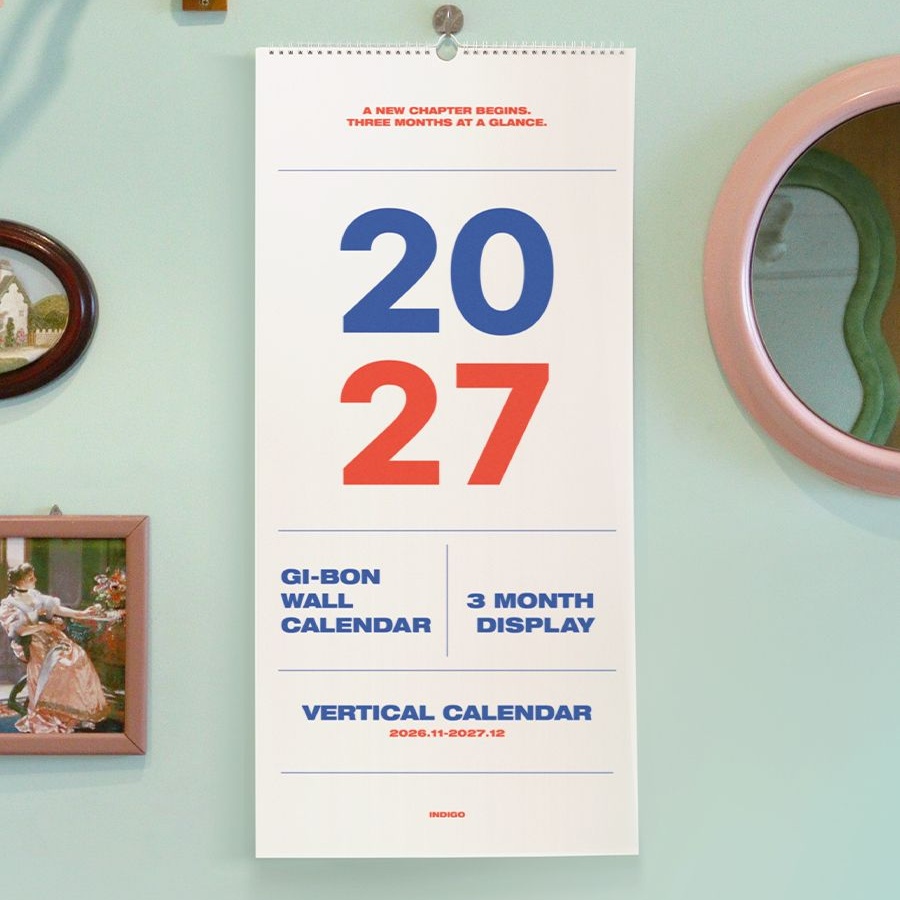 2027년 3단 달력 벽걸이 27년 3개월 달력 대형 벽 캘린더 스프링 - 상세 이미지 5