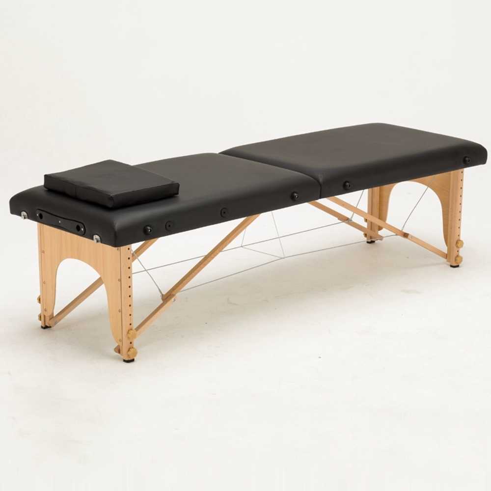 접이식 안마 침대 타투 시술 이동식 속눈썹 한의원 스틸 고정 다리 폭70cm-블랙 - 상품 이미지