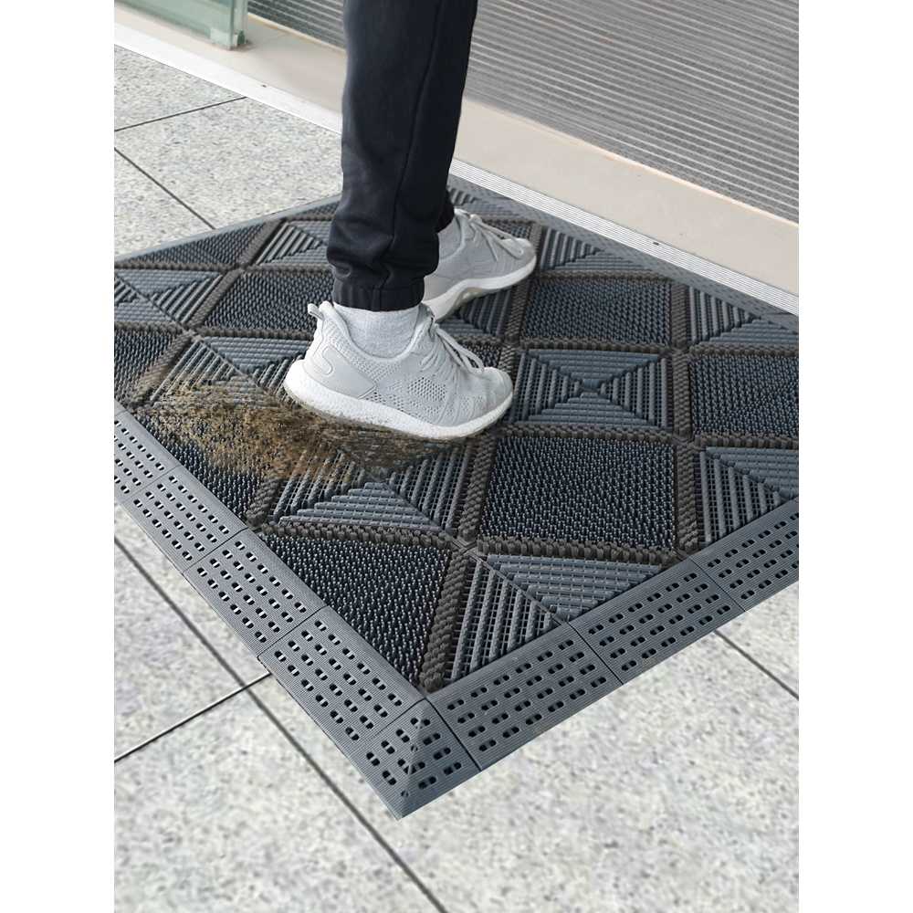 업소용 출입문 발판 매트 입구 발매트 깔판 사무실 (브러시1개)그레이브러시120x240cm - 상품 이미지