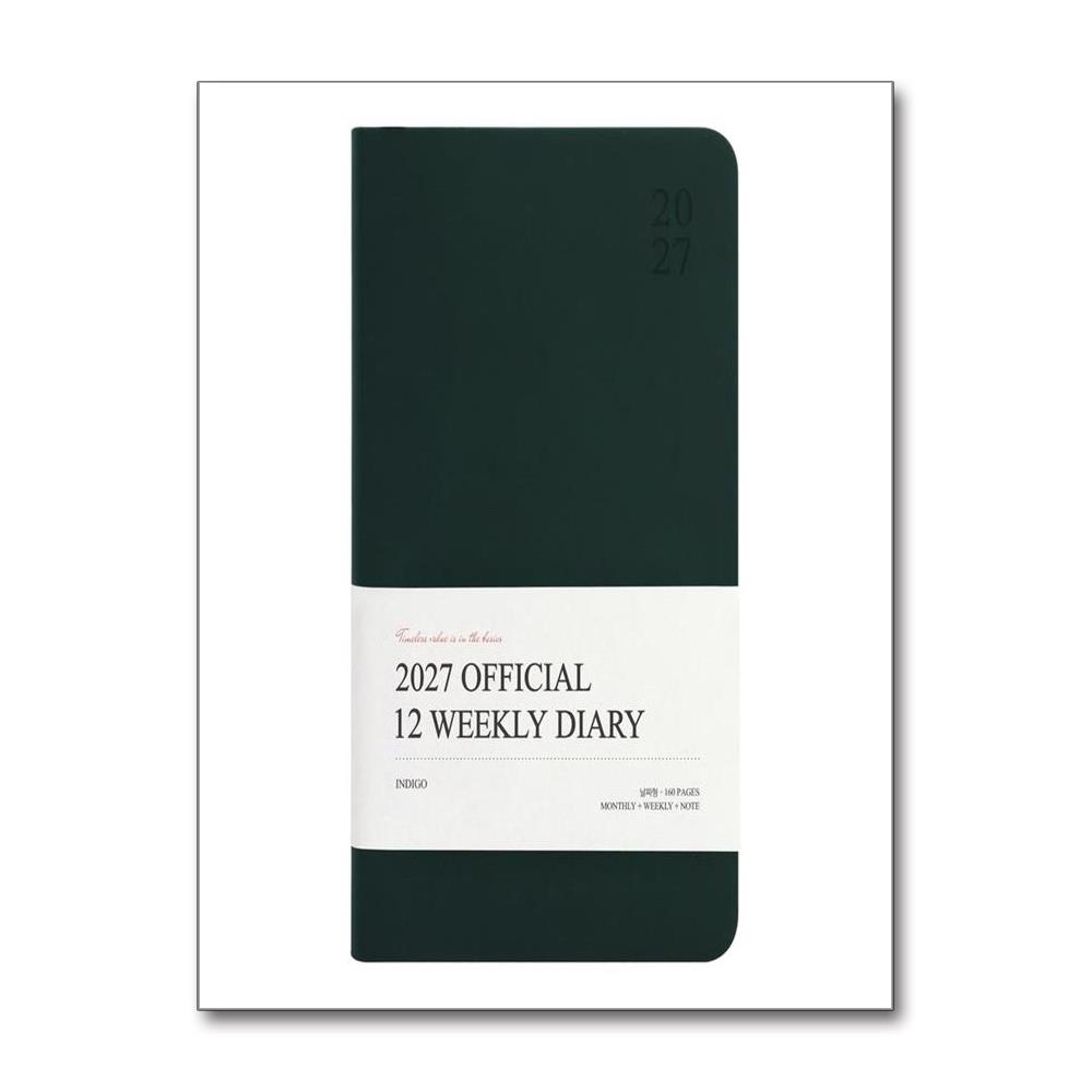 인디고 2027 오피셜 열두달 B6 위클리 다이어리 업무용 날짜형 32절 주간 - 딥포레스트