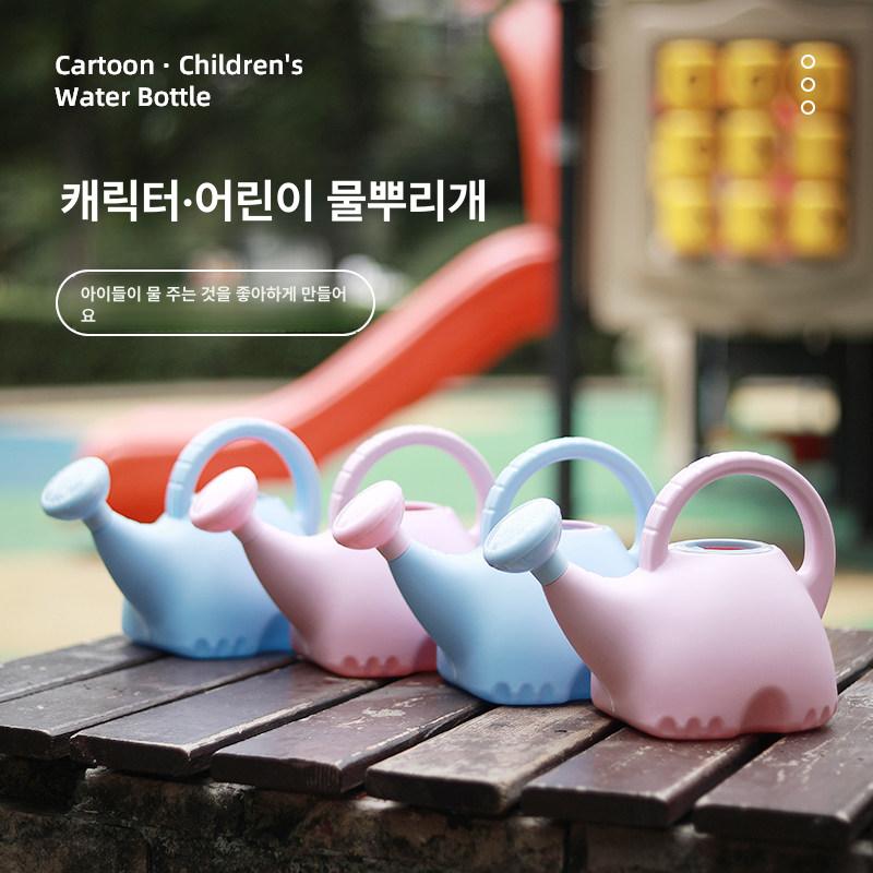 용 귀여운 코끼리 물뿌리개 정원 화분 물주기 용기 투톤 블루 + 투톤 핑크 - 상세 이미지 3